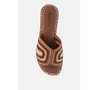Kivah Handwoven Raffia Slip-On Flats