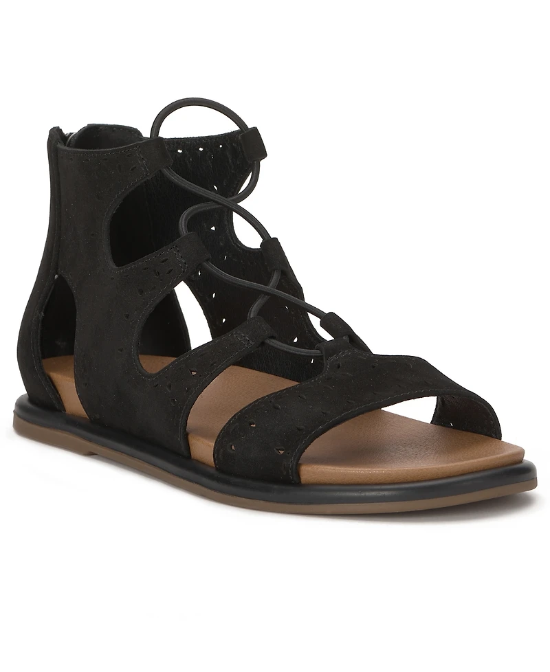 Lucky Brand Women's Sartea Laced Gladiator Flat Sandals