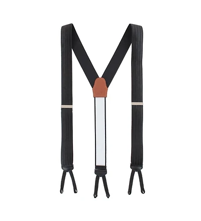 Trafalgar Big and Tall Jefferson Brushed Pinstripe Elastic Formal End Suspenders