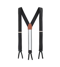 Trafalgar Big and Tall Jefferson Brushed Pinstripe Elastic Formal End Suspenders
