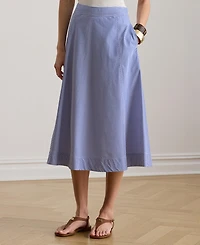 Lauren Ralph Petite Noldin Striped Paneled Broadcloth Skirt