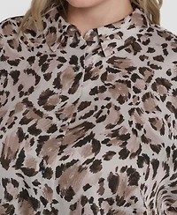 Dkny Plus Printed Camp Shirt