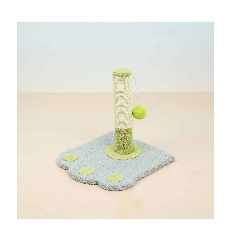 Aostirmotor Paw Print Cat Scratching Post with Tree, Suitable for Indoor Kittens and Adult Cats