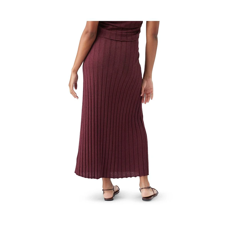 Ripe Maternity Charli Rib Knit Skirt Maroon