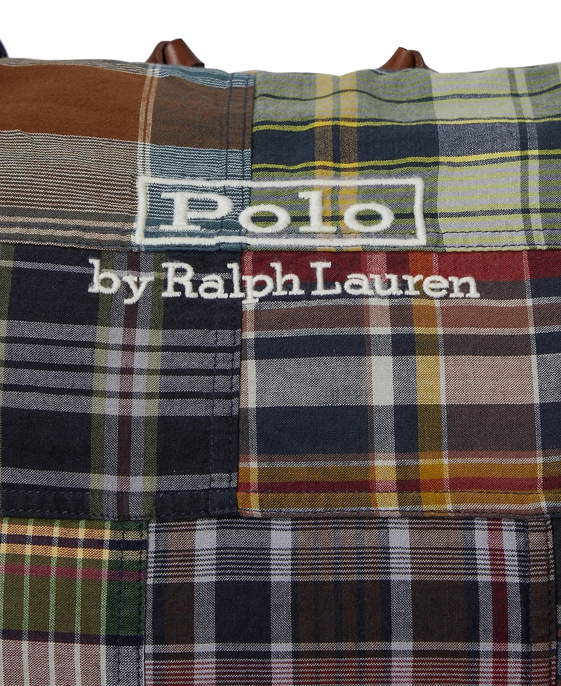 Polo Ralph Lauren Men's Patchwork Madras Canvas Duffel Bag