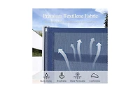 Clihome Chaise Lounge Outdoor Set of 2,Woven Stackable Gray Aluminum Frame Stationary Chair with Blue Woven Seat