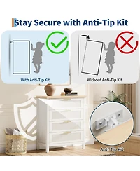 gaomon Fluted Drawers Dresser for Bedroom Tall Chest of Dressers for Closet Fluted Drawers with Metal Handle, Clothes Storage Cabinet