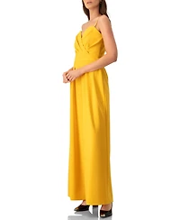 Ivonne Women's Wide-Leg Yellow Jumpsuit