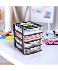 Gracious Living 4 Drawer Desktop Countertop Storage with Organizer Lid