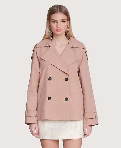 Avec Les Filles Women's Double Breasted Trench Coat