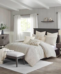 Madison Park Signature Essence Oversized Cotton Clipped Jacquard -Pc. Comforter Set
