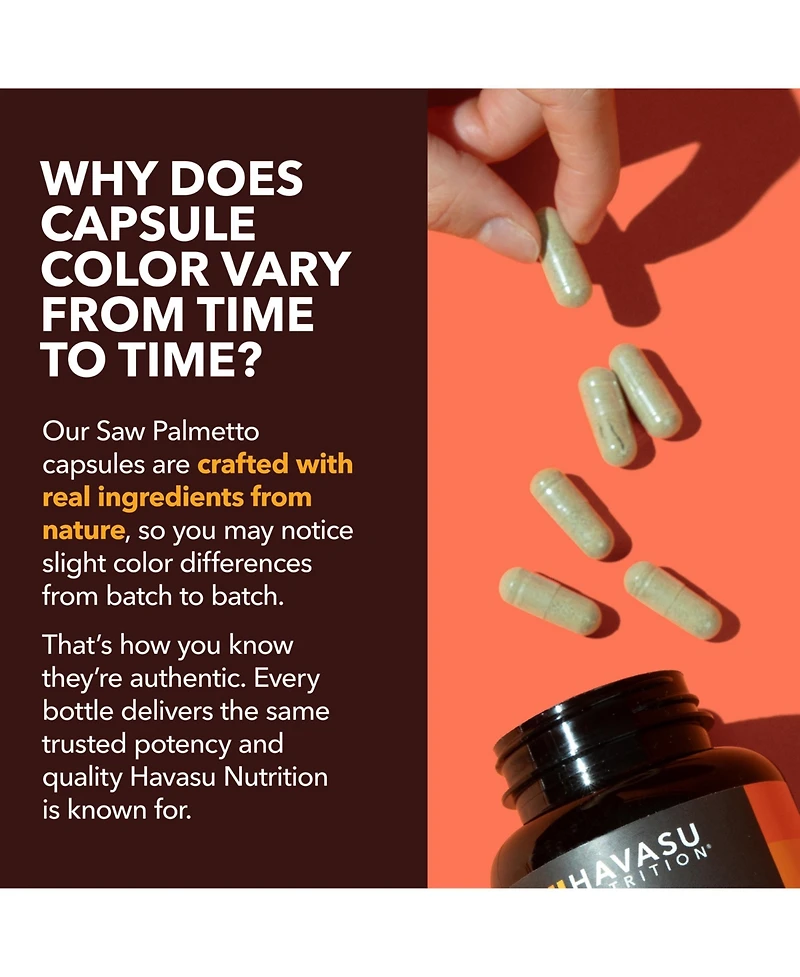 Saw Palmetto + Nettle & Pumpkin Seed Capsules, Havasu Nutrition, 120ct