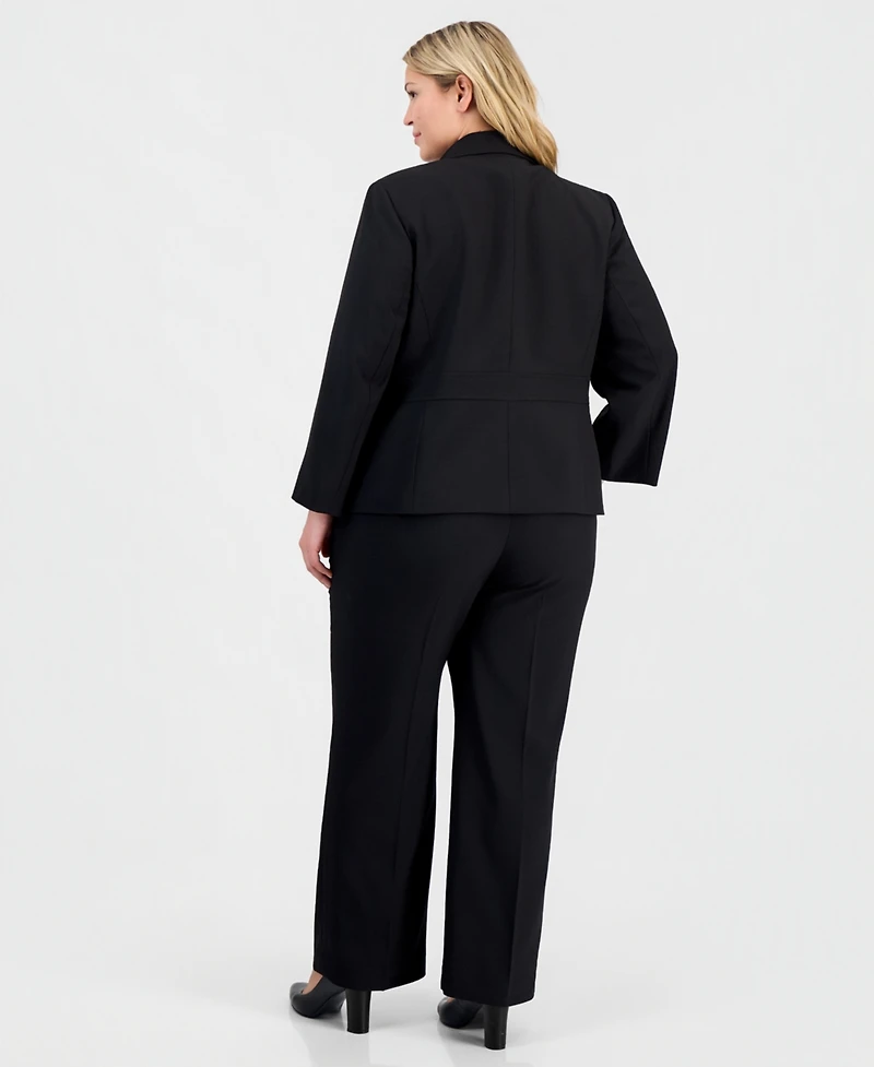Le Suit Plus Two-Button Waist-Inset Pantsuit