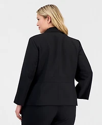 Le Suit Plus Two-Button Waist-Inset Pantsuit