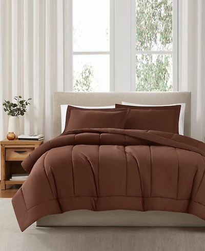 Brooklyn Loom Solid Cotton Percale 2-Pc. Comforter Set, Twin/Twin Xl