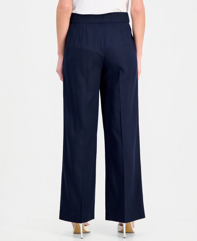 Tahari Asl Women's Clean-Waist Wide-Leg Pants