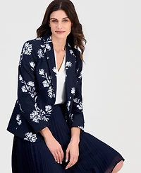 Tahari Asl Petite Printed One-Button Jacket