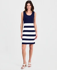 Tahari Asl Women's Striped Knit Tank Dress