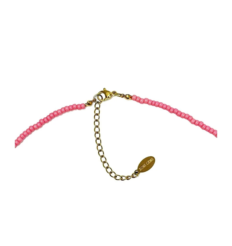 Zomi Gems Girls Happy Pink Bead Necklace