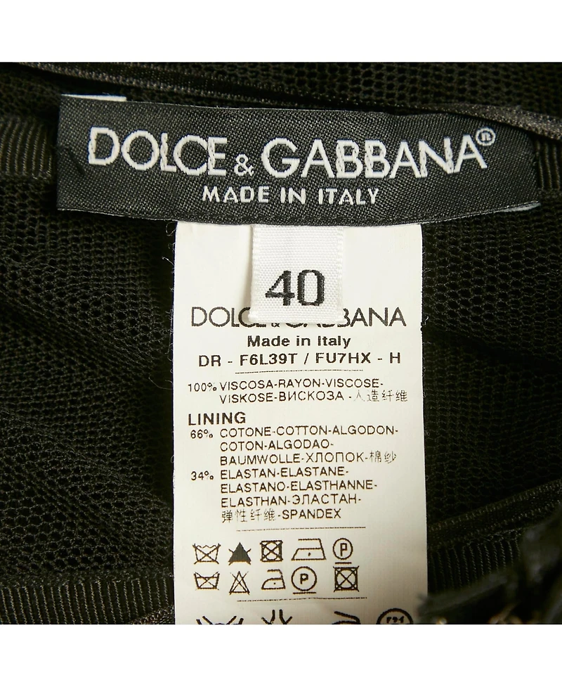 Pre-Owned Dolce & Gabbana Womens Black Jersey Strapless Flared Mini Dress