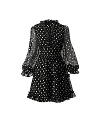 Ivonne Women's Polka Dot Ruffled Short Dress