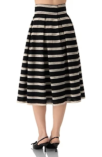Ivonne Women's Striped Textured Midi Skirt