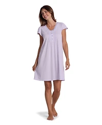Miss Elaine Women's Short-Sleeve Solid Sleepwear Nightgown