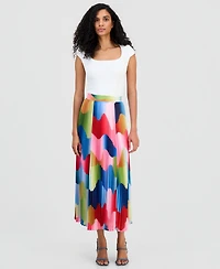 T Tahari Women's Pleated Midi Skirt
