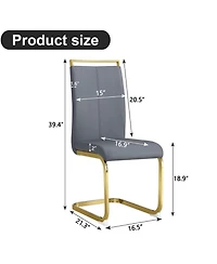 Streamdale Furniture Modern Gray Pu Leather Dining Chairs (Set of 2)
