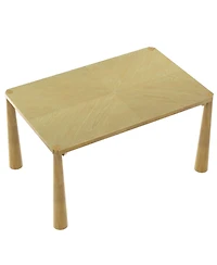 Streamdale Furniture Retro 7-Piece Dining Set for 6 with Upholstered Chairs (Natural Wood