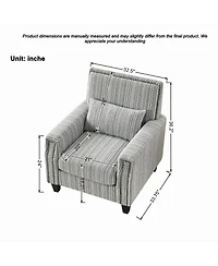 Streamdale Furniture Modern Striped Accent Chair with Nailhead Trim