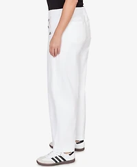 Ruby Rd. Plus Wide Leg Pull On White Sailor Jean