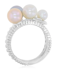 Macy's Imitation Pearl & Diamond (0.054 ct. t.w.) Stackable Ring