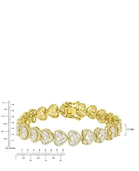 Macy's Cubic Zirconia (21.975 ct. t.w.) Heart Tennis Bracelet in 14k Yellow Gold Over Sterling Silver