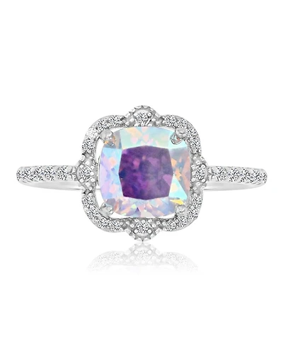 Macy's Aurora Borealis (4.37 ct. t.w.) & Cubic Zirconia Cushion Ring