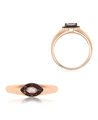 Macy's Morganite (0.48 ct. t.w.) & Coffee Cubic Zirconia Ring 14k Rose Gold Over Sterling Silver