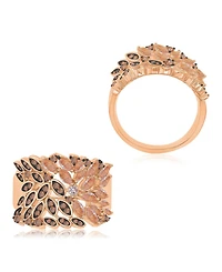 Macy's Morganite Blossom (1.02 ct. t.w.) & Cubic Zirconia (0.73 ct. t.w.) Ring in 14k Rose Gold Over Sterling Silver