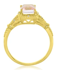 Macy's Diamond (0.017 ct. t.w.) & Morganite (1.55 Quartz Ring 10k Yellow Gold