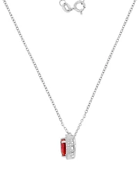 Macy's White Sapphire (0.12 ct. t.w.) Necklace in Rhodium Over Sterling Silver