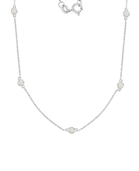 Macy's Created Opal (0.35 ct. t.w.) Station Necklace in Rhodium Over Sterling Silver