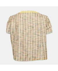 Pre-Owned Moschino Women's Cheap And Chic Multicolor Tweed Short Sleeve Jacket