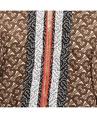 Pre-Owned Burberry Women's Brown Monogram Print Synthetic Bomber Jacket