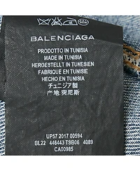 Pre-Owned Balenciaga Women's Blue Denim Dart Detail Button Front Jacket