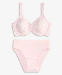 Wacoal Womens Awareness Full Figure Seamless Underwire Bra B Smooth High Cut Brief Underwear