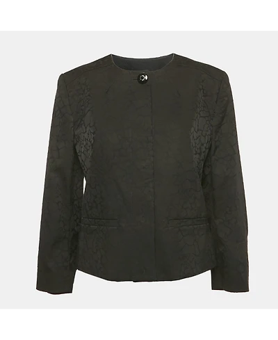 Pre-Owned Versace Women's Jeans Black Jacquard Button Front Jacket