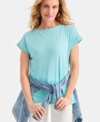 Style & Co Women's Trapunto Knit Boat-Neck Top, Macy's Exclusive