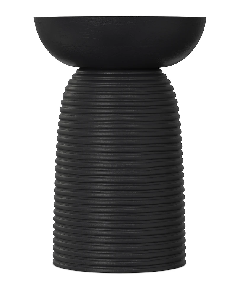 Simpli Home Boyd 13" Mango Wood Solid Ribbed Accent Table