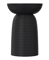 Simpli Home Boyd 13" Mango Wood Solid Ribbed Accent Table