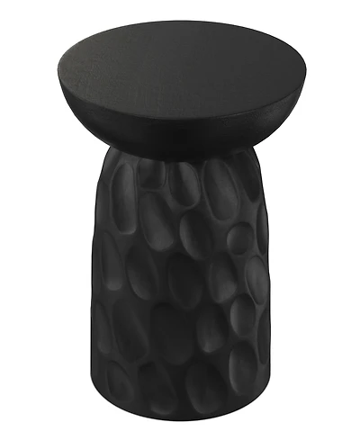 Simpli Home Boyd 13" Mango Wood Solid V-Chisel Accent Table