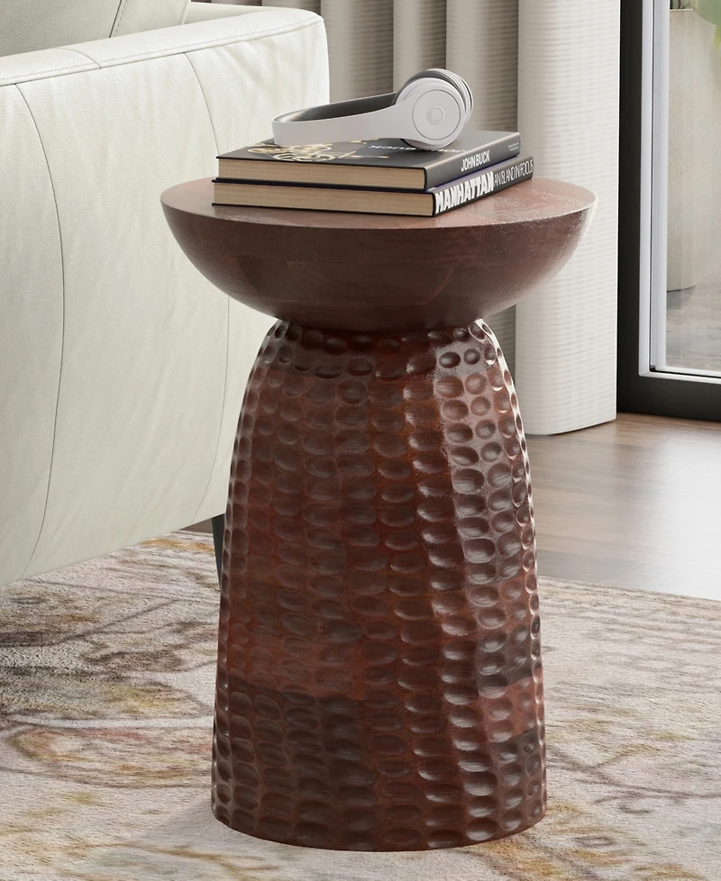 Simpli Home Boyd 16" Mango Wood Solid Tall Accent Table